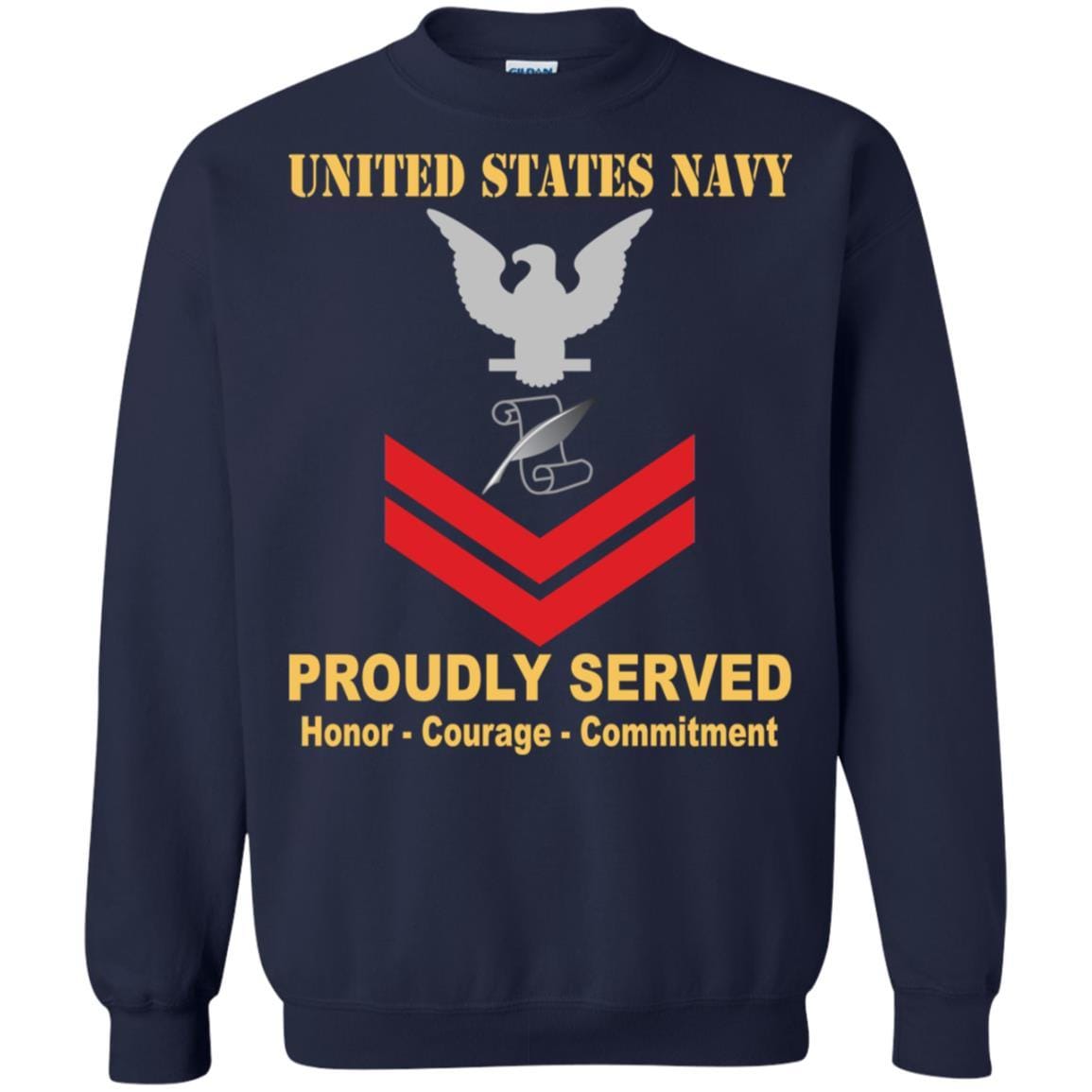 Navy Journalist Navy JO E-5 Rating Badges Proudly Served T-Shirt For Men On Front-TShirt-Navy-Veterans Nation