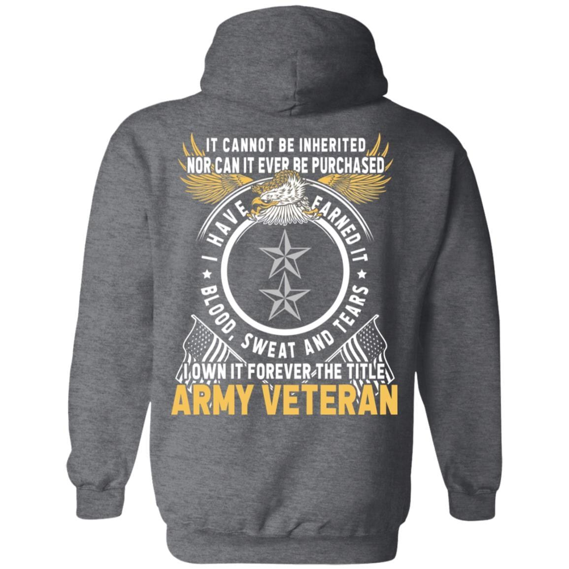 US Army O-8 Major General O8 MG General Officer Ranks T-Shirt For Men On Back-TShirt-Army-Veterans Nation