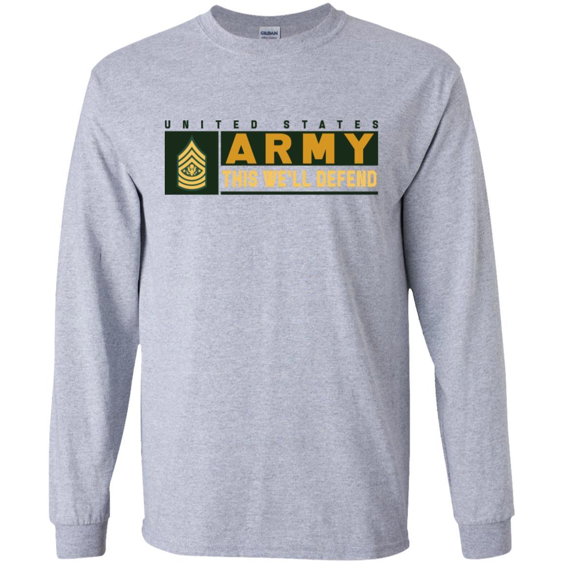 US Army E-9 SMA This We Will Defend T-Shirt On Front For Men-TShirt-Army-Veterans Nation