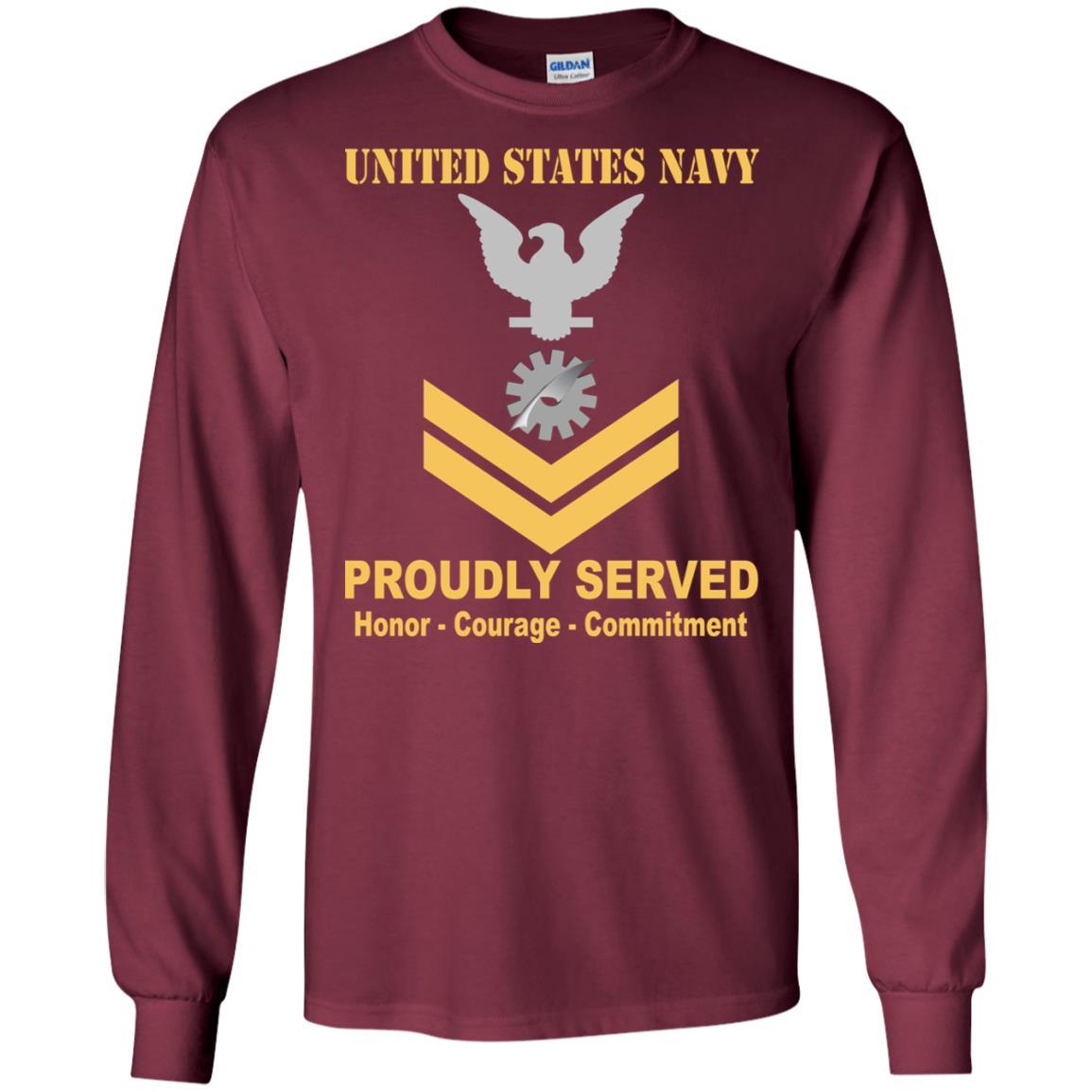 Navy Data Processing Technician Navy DP E-5 Rating Badges Proudly Served T-Shirt For Men On Front-TShirt-Navy-Veterans Nation