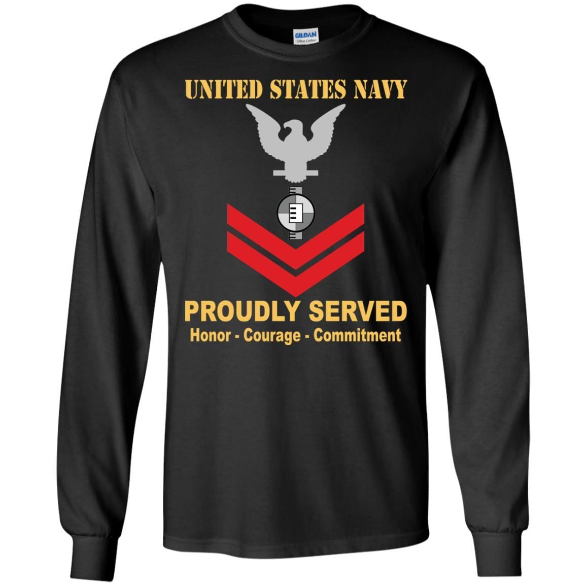 Navy Engineering Aide Navy EA E-5 Rating Badges Proudly Served T-Shirt For Men On Front-TShirt-Navy-Veterans Nation