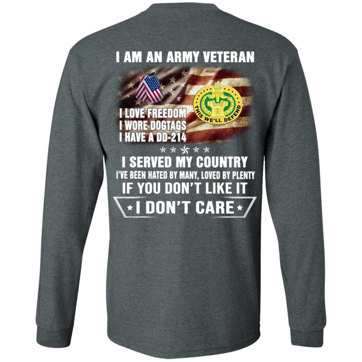 T-Shirt "I Am An Army Drill Sergeant Veteran" On Back-TShirt-Army-Veterans Nation