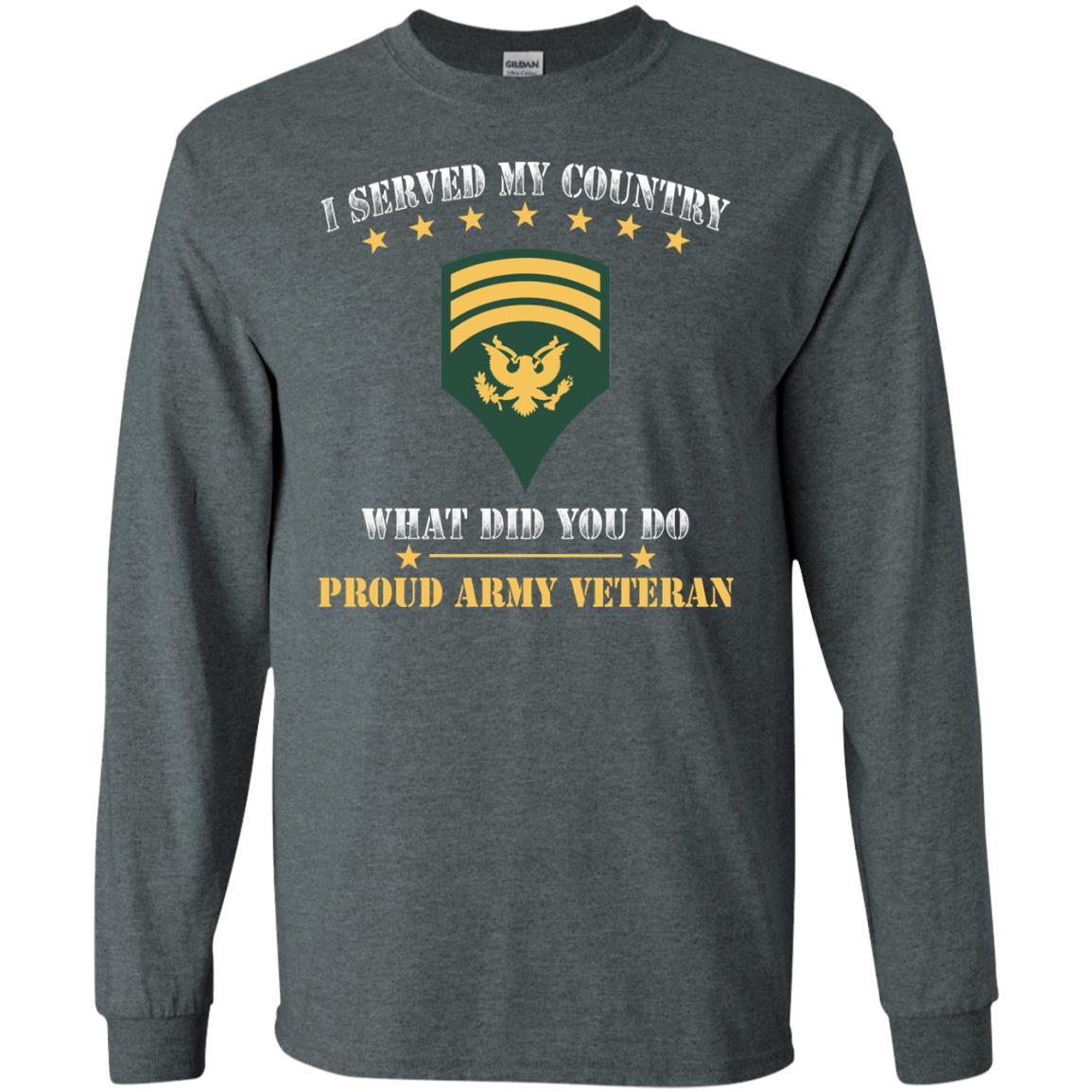 US Army E-7 SPC E7 Specialist Ranks Men Front T Shirt - Proud US Army Veteran-TShirt-Army-Veterans Nation