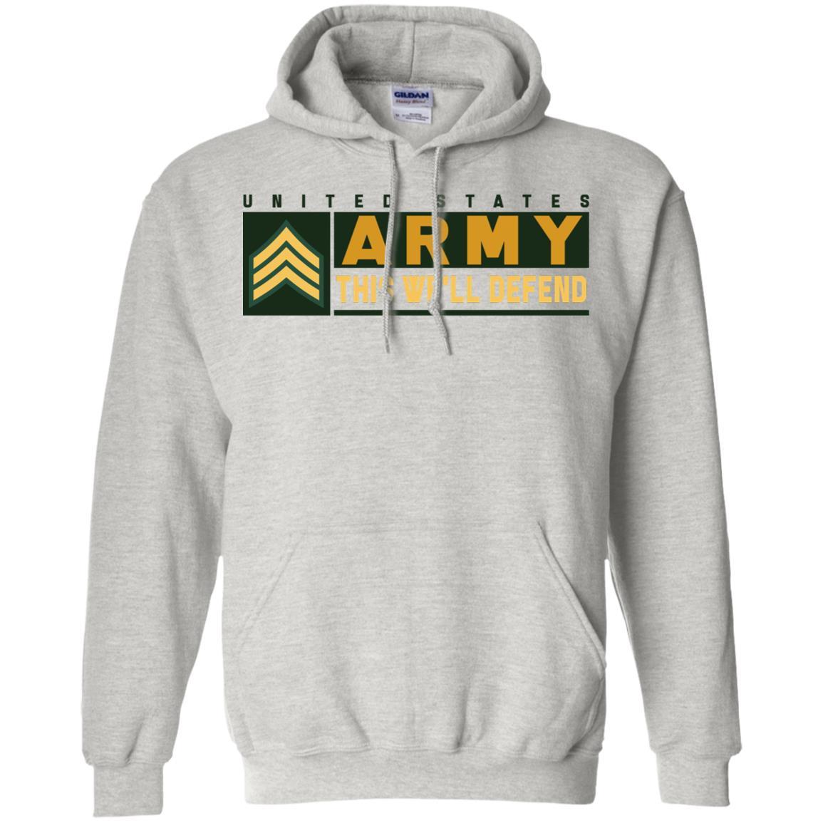US Army E-5 SGT This We Will Defend T-Shirt On Front For Men-TShirt-Army-Veterans Nation