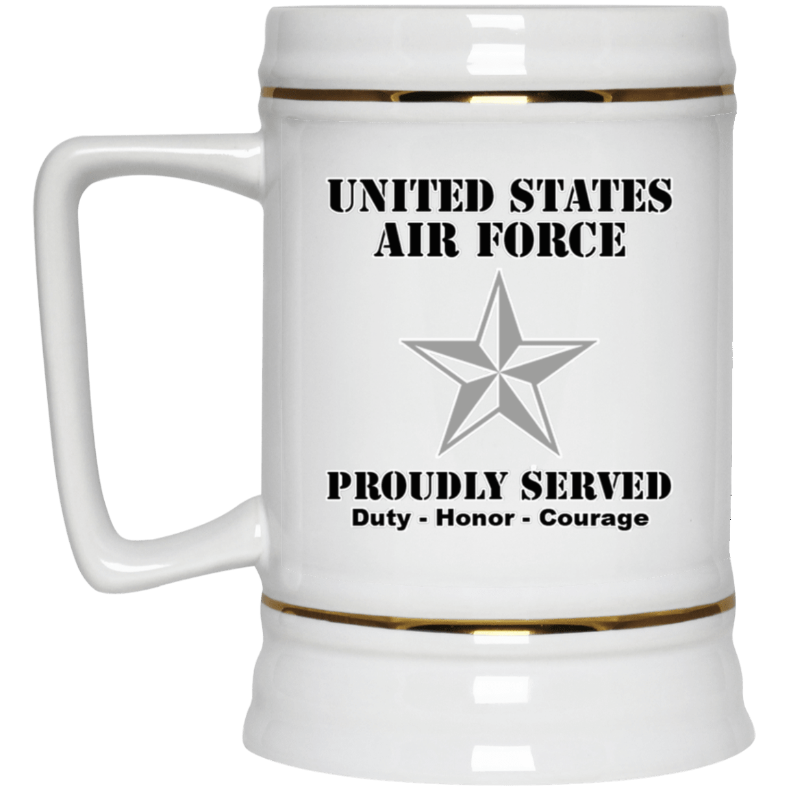 US Air Force O-7 Brigadier General Brig O7 General Officer Ranks White Coffee Mug - Stainless Travel Mug-Mug-USAF-Ranks-Veterans Nation