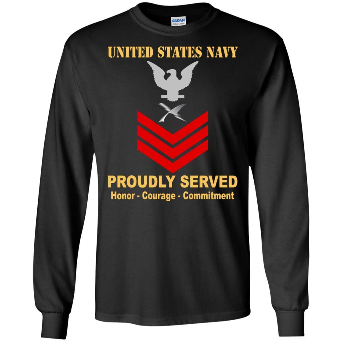 U.S Navy Cryptologic technician Navy CT E-6 Rating Badges Proudly Served T-Shirt For Men On Front-TShirt-Navy-Veterans Nation