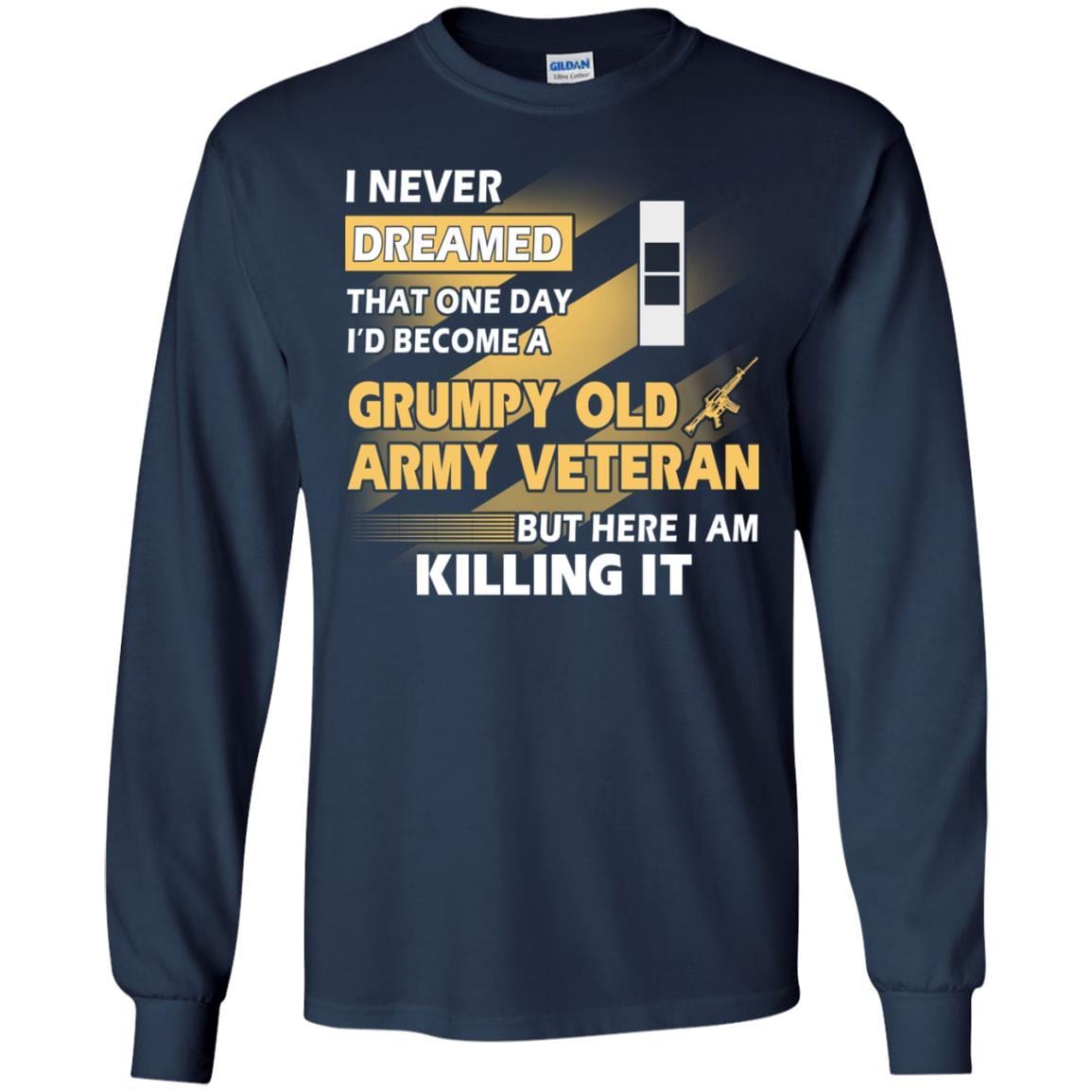 US Army T-Shirt "Grumpy Old Veteran" W-2 Chief Warrant Officer 2(CW2) On Front-TShirt-Army-Veterans Nation