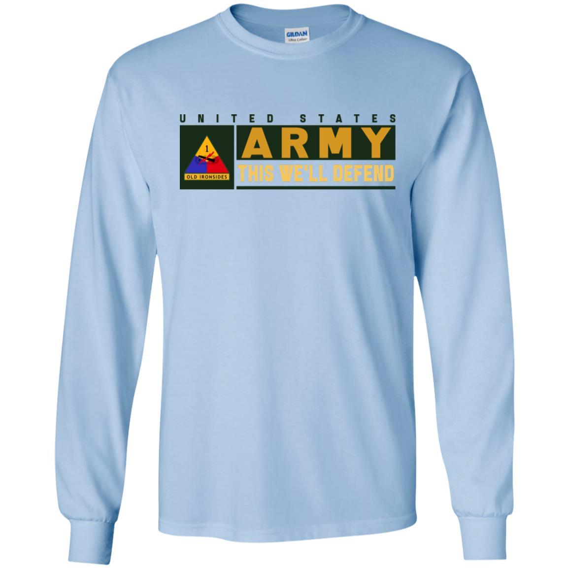 US Army 1st Armored Division- This We'll Defend T-Shirt On Front For Men-TShirt-Army-Veterans Nation