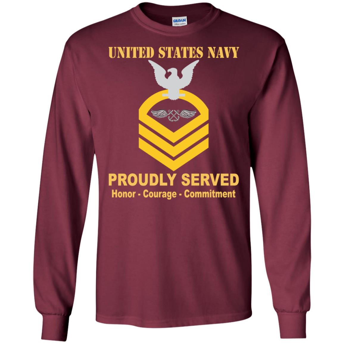 U.S Navy Aviation Boatswain's Mate Navy AB E-7 Rating Badges Proudly Served T-Shirt For Men On Front-TShirt-Navy-Veterans Nation