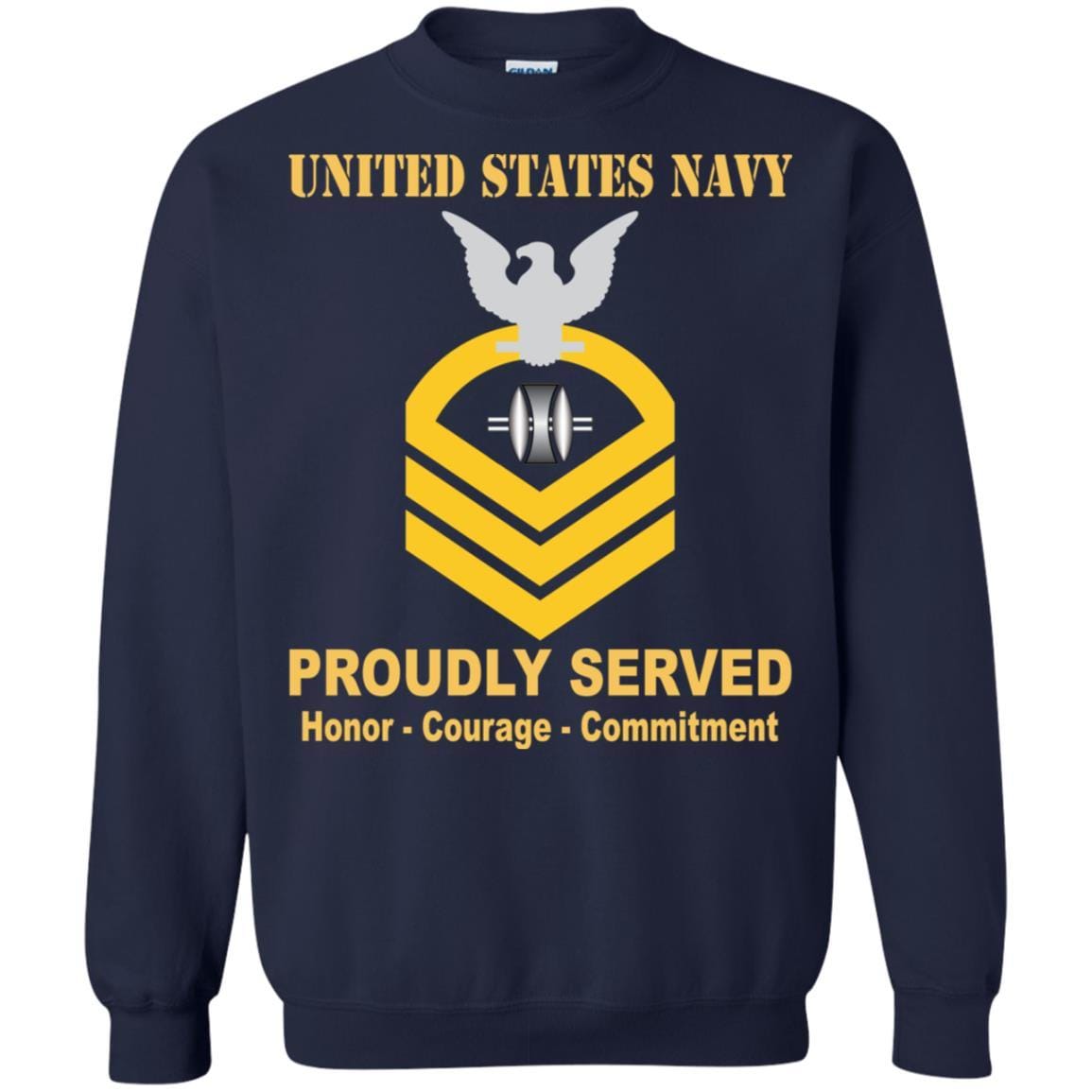 Navy Opticalman Navy OM E-7 Rating Badges Proudly Served T-Shirt For Men On Front-TShirt-Navy-Veterans Nation