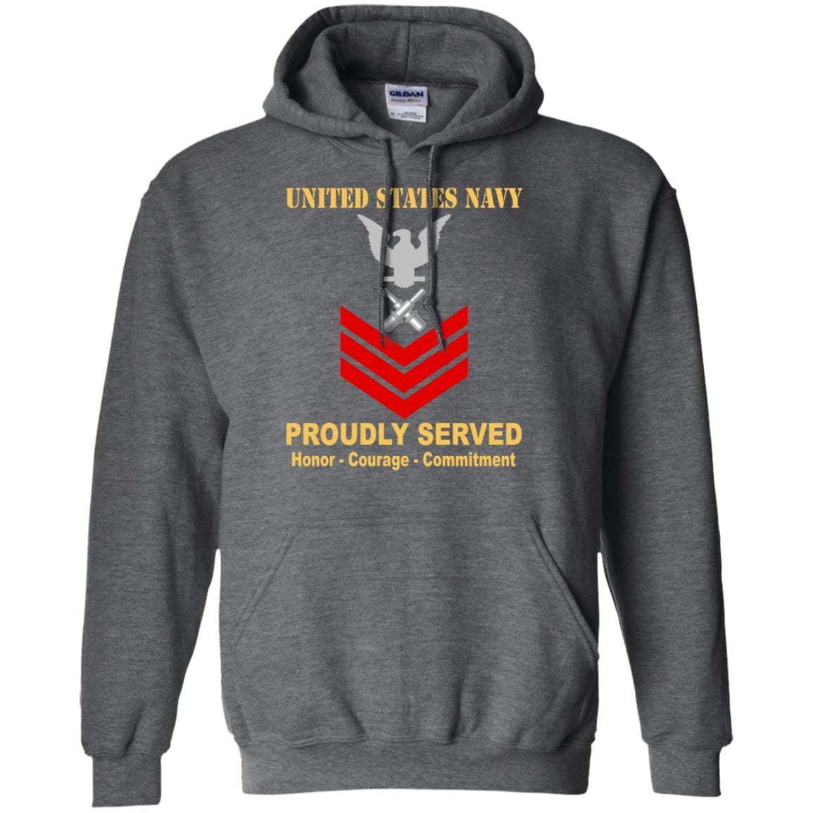 U.S Navy Gunner's mate Navy GM E-6 Rating Badges Proudly Served T-Shirt For Men On Front-TShirt-Navy-Veterans Nation