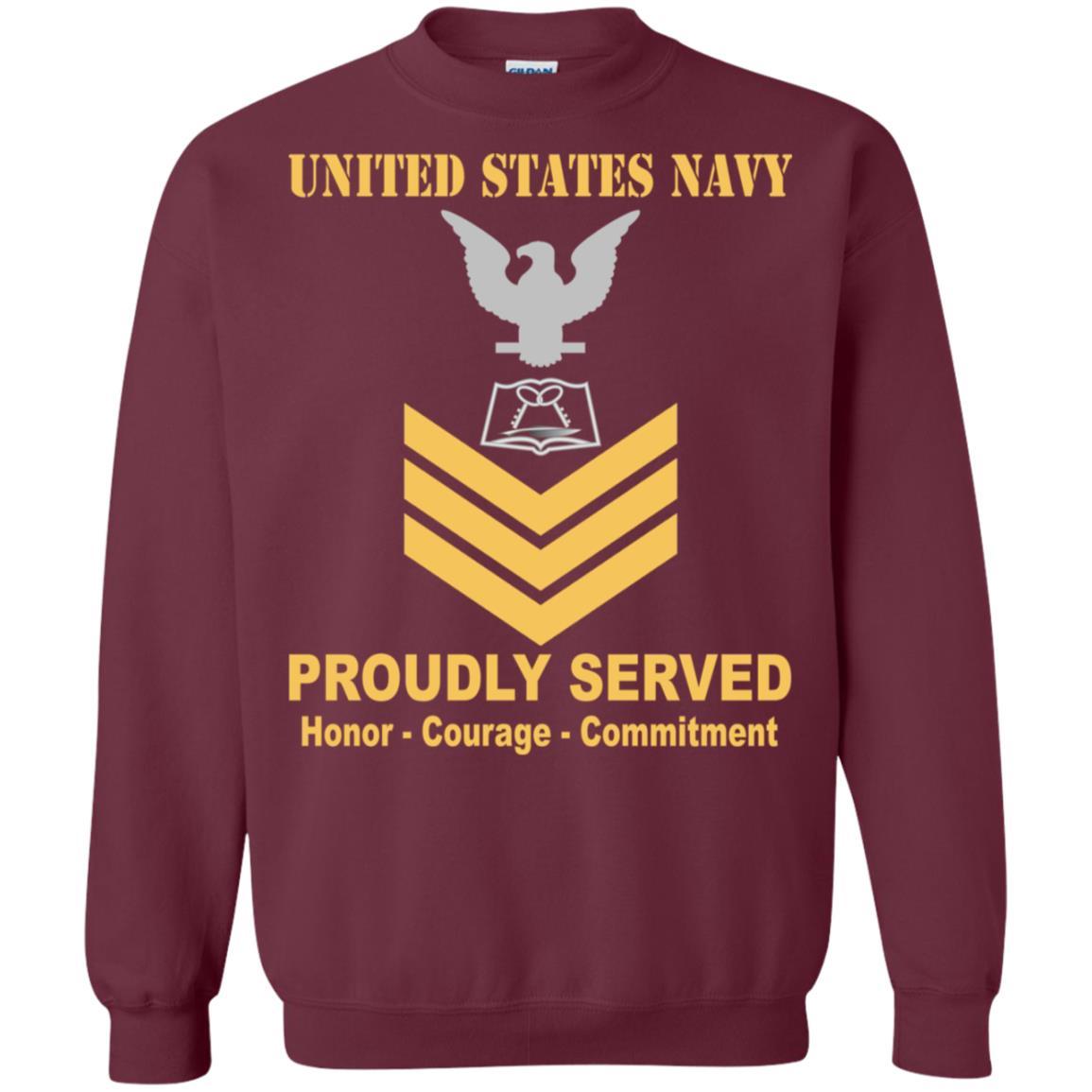 Navy Mess Management Specialist Navy MS E-6 Rating Badges Proudly Served T-Shirt For Men On Front-TShirt-Navy-Veterans Nation