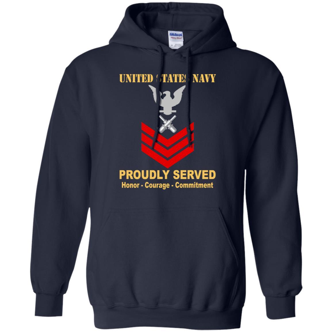 U.S Navy Gunner's mate Navy GM E-6 Rating Badges Proudly Served T-Shirt For Men On Front-TShirt-Navy-Veterans Nation