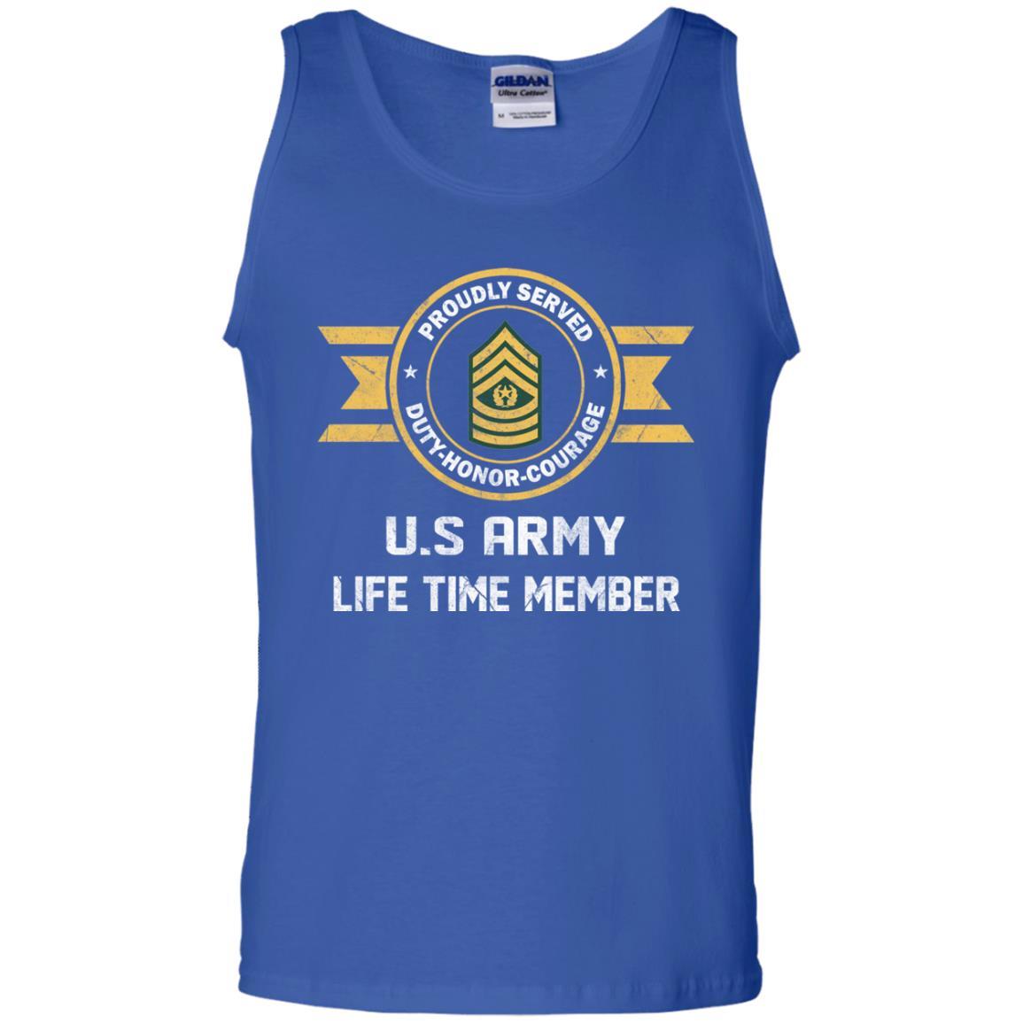 Life Time Member - US Army E-9 Command Sergeant Major E9 CSM Noncommissioned Officer Ranks Men T Shirt On Front-TShirt-Army-Veterans Nation