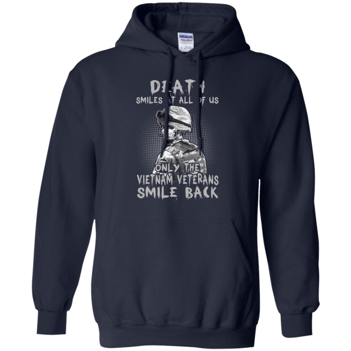 Military T-Shirt "Death Smiles At All Of Us - Only The VN Veterans Smile Back Men On" Front-TShirt-General-Veterans Nation