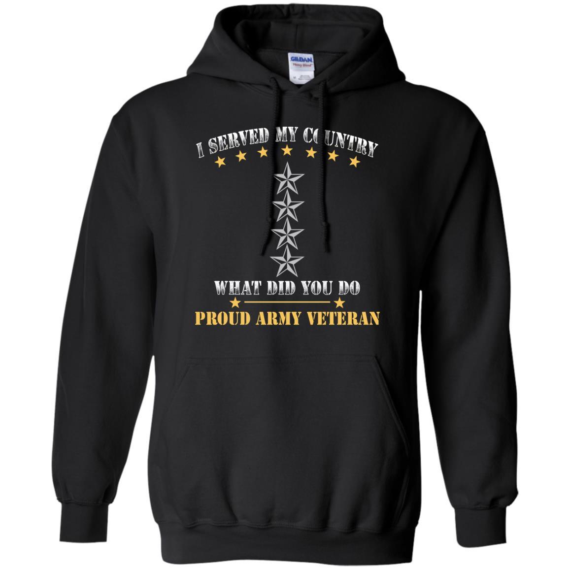 US Army O-10 General O10 GEN General Officer Ranks Men Front T Shirt - Proud US Army Veteran-TShirt-Army-Veterans Nation
