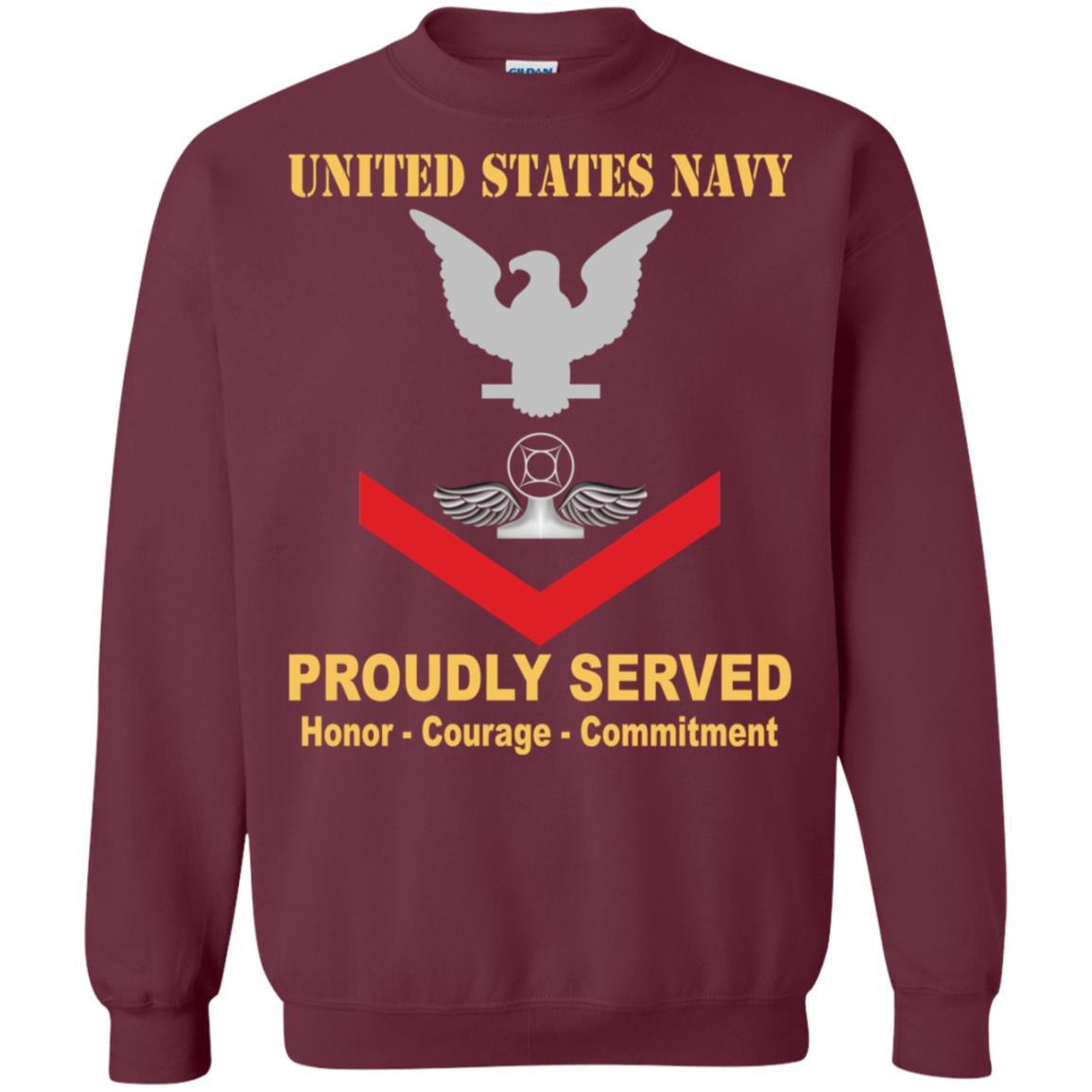Navy Air Traffic Controller Navy AC E-4 Rating Badges Proudly Served T-Shirt For Men On Front-TShirt-Navy-Veterans Nation