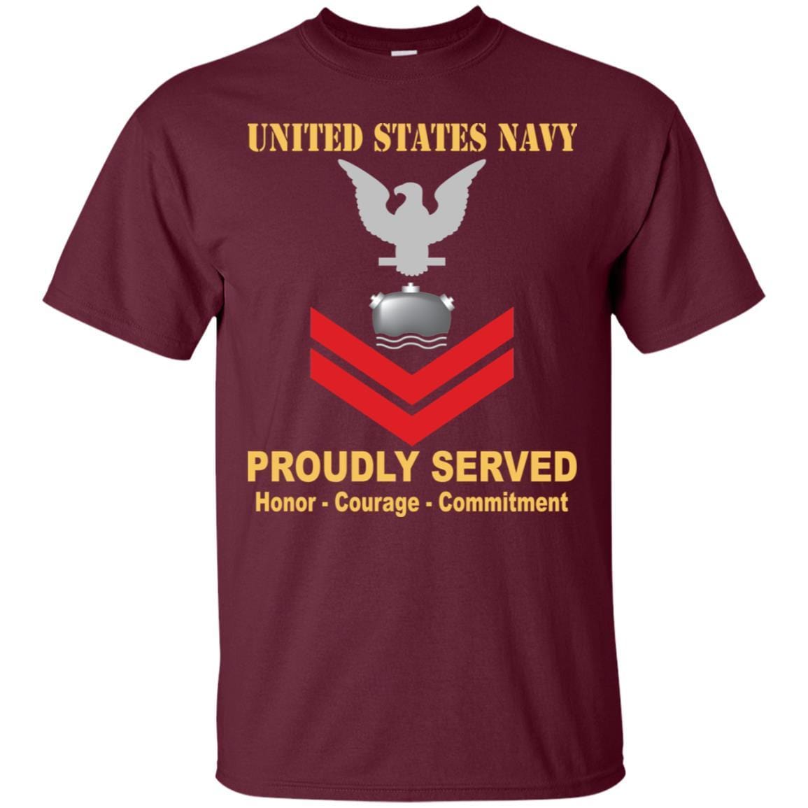 Navy Mineman Navy MN E-5 Rating Badges Proudly Served T-Shirt For Men On Front-TShirt-Navy-Veterans Nation