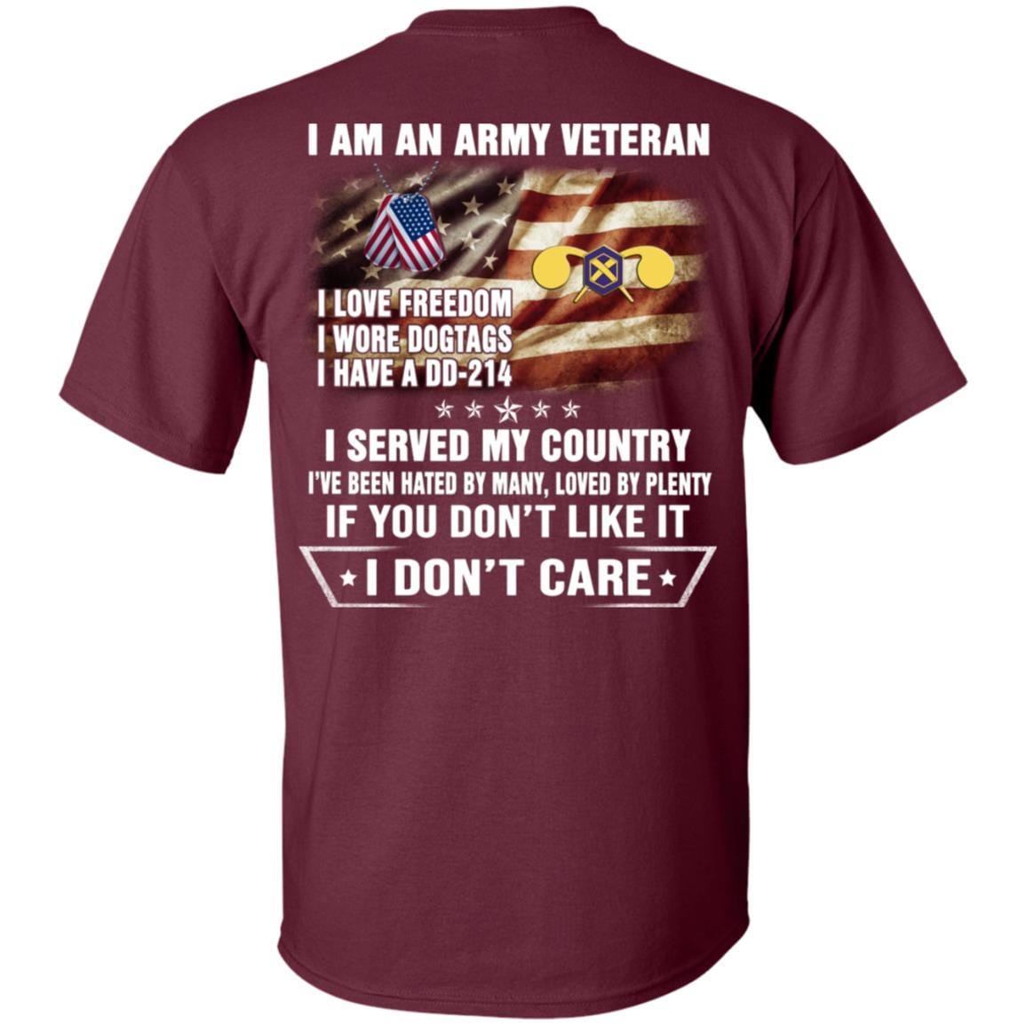T-Shirt "I Am An Army Chemical Corps Veteran" On Back-TShirt-Army-Veterans Nation