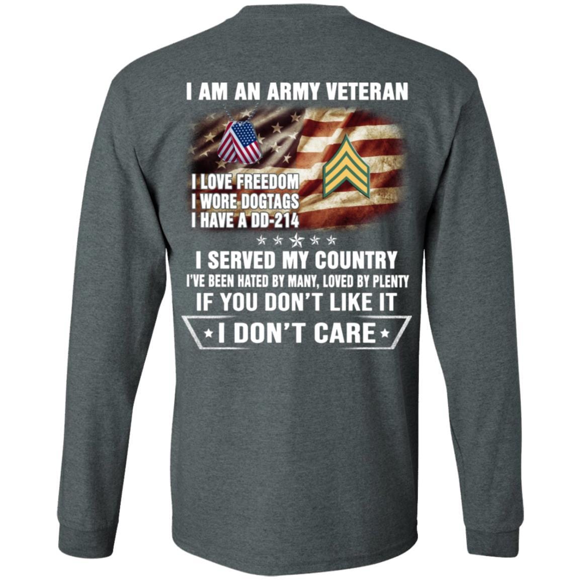 T-Shirt "I Am An Army Veteran" E-5 Sergeant(SGT)Rank On Back-TShirt-Army-Veterans Nation