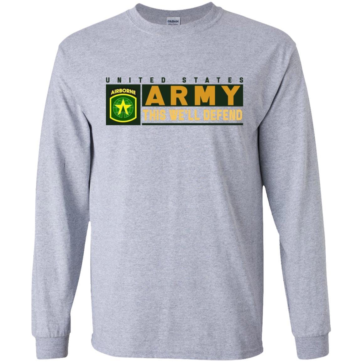 US Army 16TH MILITARY POLICE BRIGADE WITH AIRBORNE TAB- This We'll Defend T-Shirt On Front For Men-TShirt-Army-Veterans Nation
