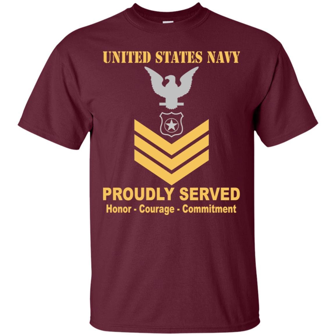 U.S Navy Master-at-arms Navy MA E-6 Rating Badges Proudly Served T-Shirt For Men On Front-TShirt-Navy-Veterans Nation