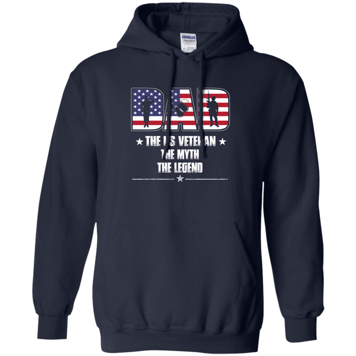 Military T-Shirt "The US Veteran Legend Dad" Front-TShirt-General-Veterans Nation