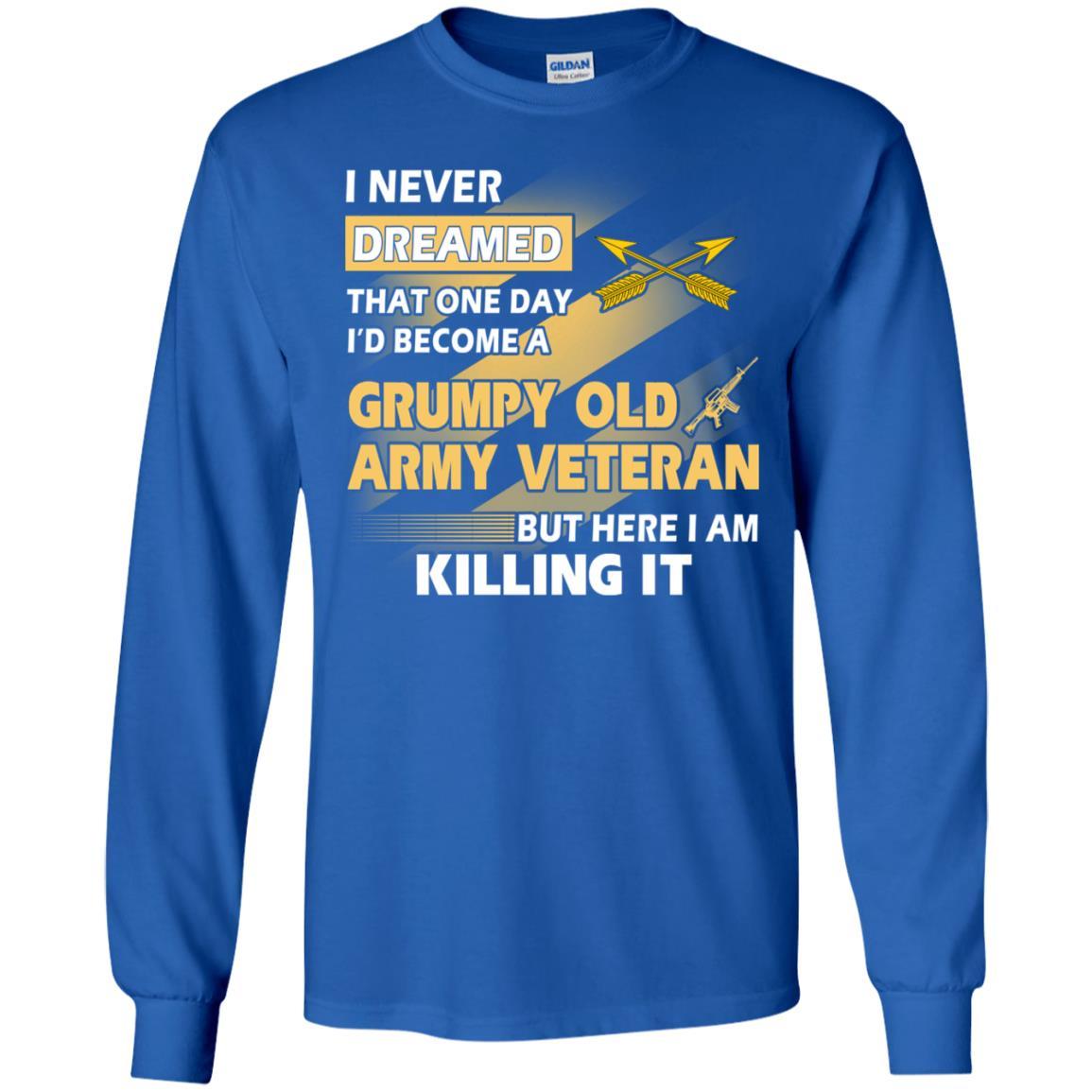 US Army T-Shirt "Special Forces (USASFC) Grumpy Old Veteran" On Front-TShirt-Army-Veterans Nation
