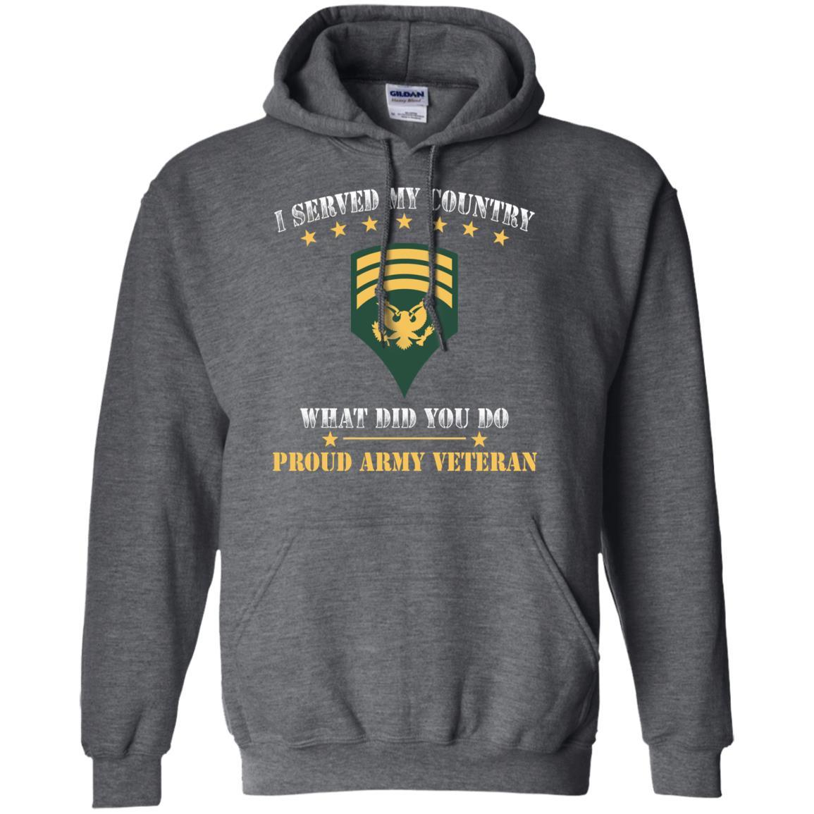 US Army E-7 SPC E7 Specialist Ranks Men Front T Shirt - Proud US Army Veteran-TShirt-Army-Veterans Nation