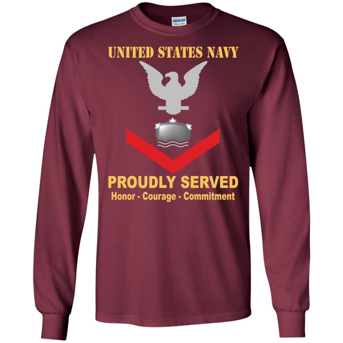 Navy Mineman Navy MN E-4 Rating Badges Proudly Served T-Shirt For Men On Front-TShirt-Navy-Veterans Nation