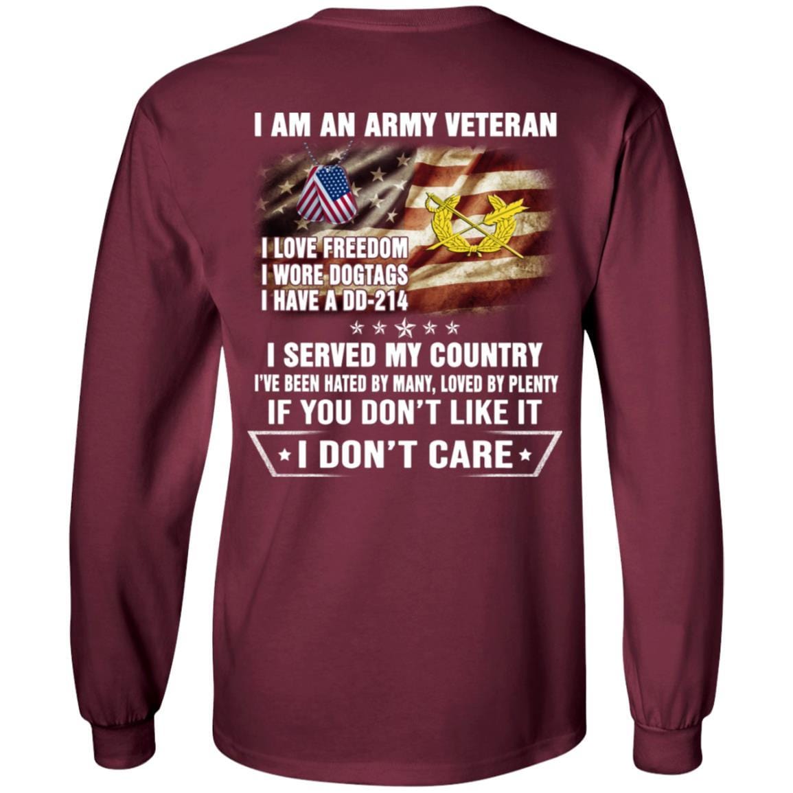 T-Shirt "I Am An Army Judge Advocate General's Corps Veteran" On Back-TShirt-Army-Veterans Nation