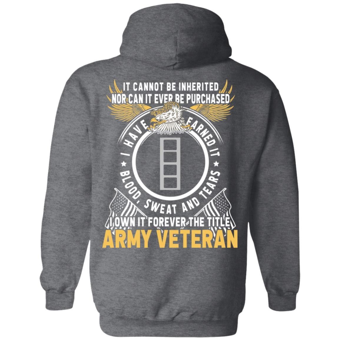 US Army W-4 Chief Warrant Officer 4 W4 CW4 Warrant Officer Ranks T-Shirt For Men On Back-TShirt-Army-Veterans Nation