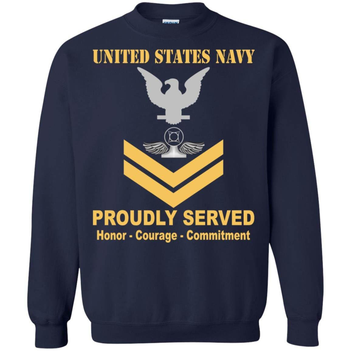 Navy Air Traffic Controller Navy AC E-5 Rating Badges Proudly Served T-Shirt For Men On Front-TShirt-Navy-Veterans Nation