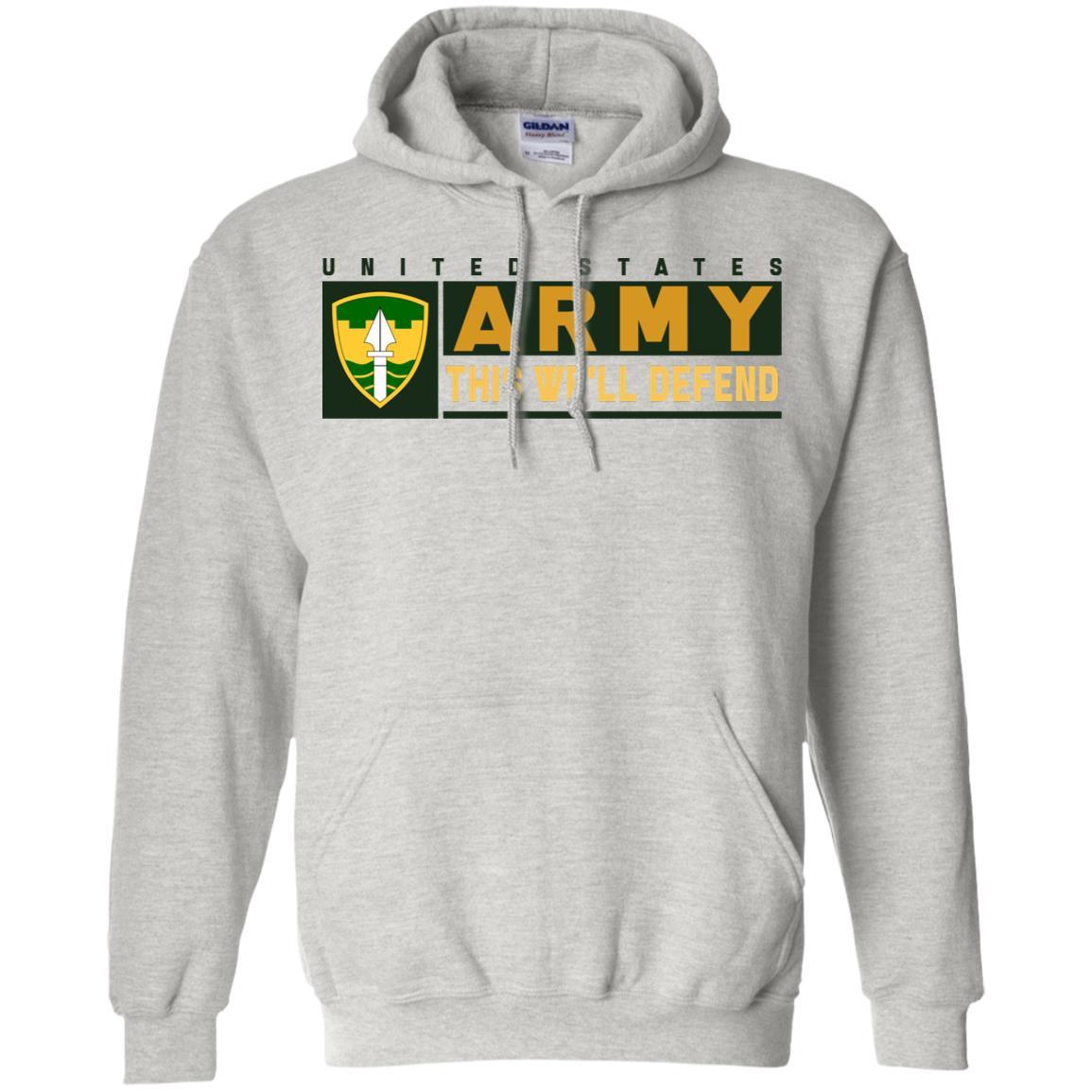 US Army 43 MILITARY POLICE BRIGADE- This We'll Defend T-Shirt On Front For Men-TShirt-Army-Veterans Nation