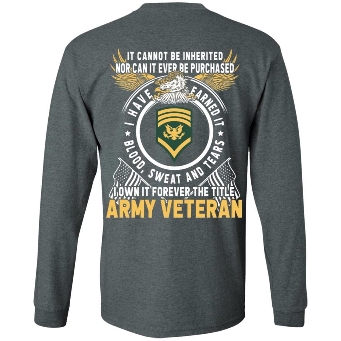 US Army E-8 SPC E8 Specialist Ranks T-Shirt For Men On Back-TShirt-Army-Veterans Nation