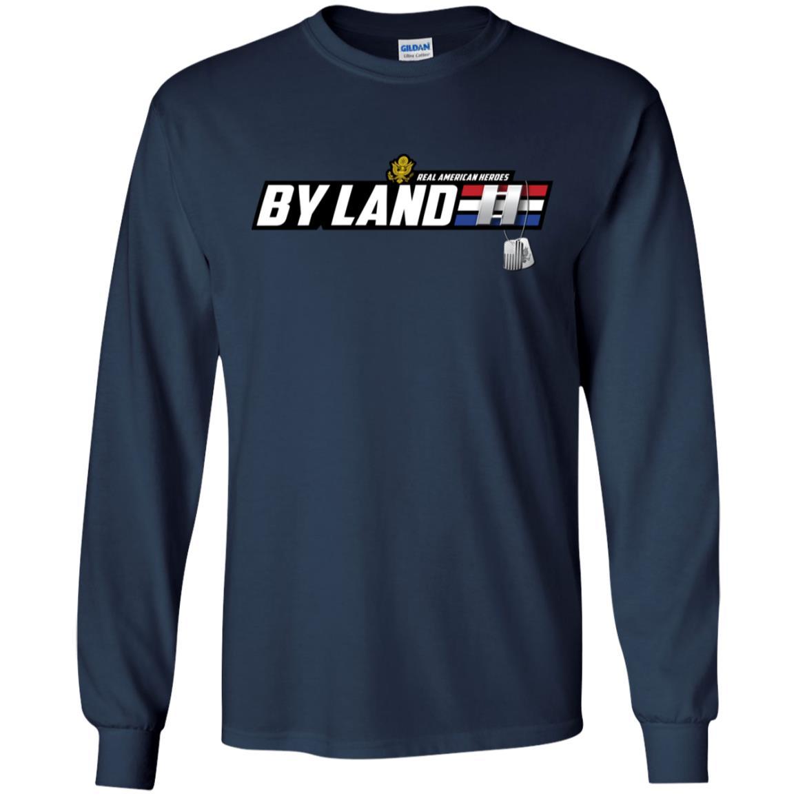 US Army T-Shirt "Real American Heroes By Land" O-3 Captain(CPT) On Front-TShirt-Army-Veterans Nation