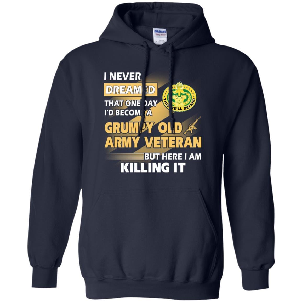 US Army T-Shirt "Drill Sergeant Grumpy Old Veteran" On Front-TShirt-Army-Veterans Nation
