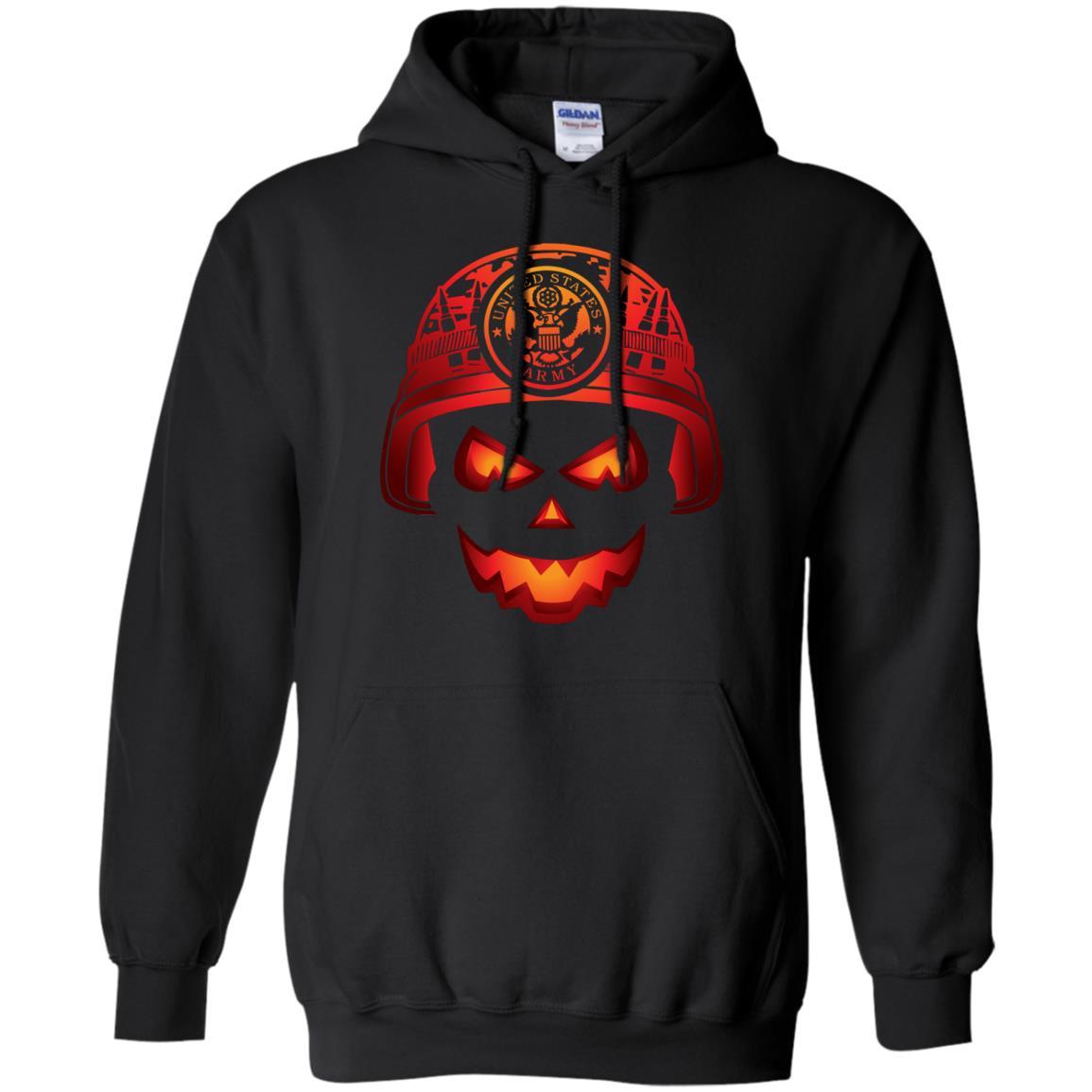 US Army Halloween Skull Men T Shirt On Front-TShirt-Army-Veterans Nation