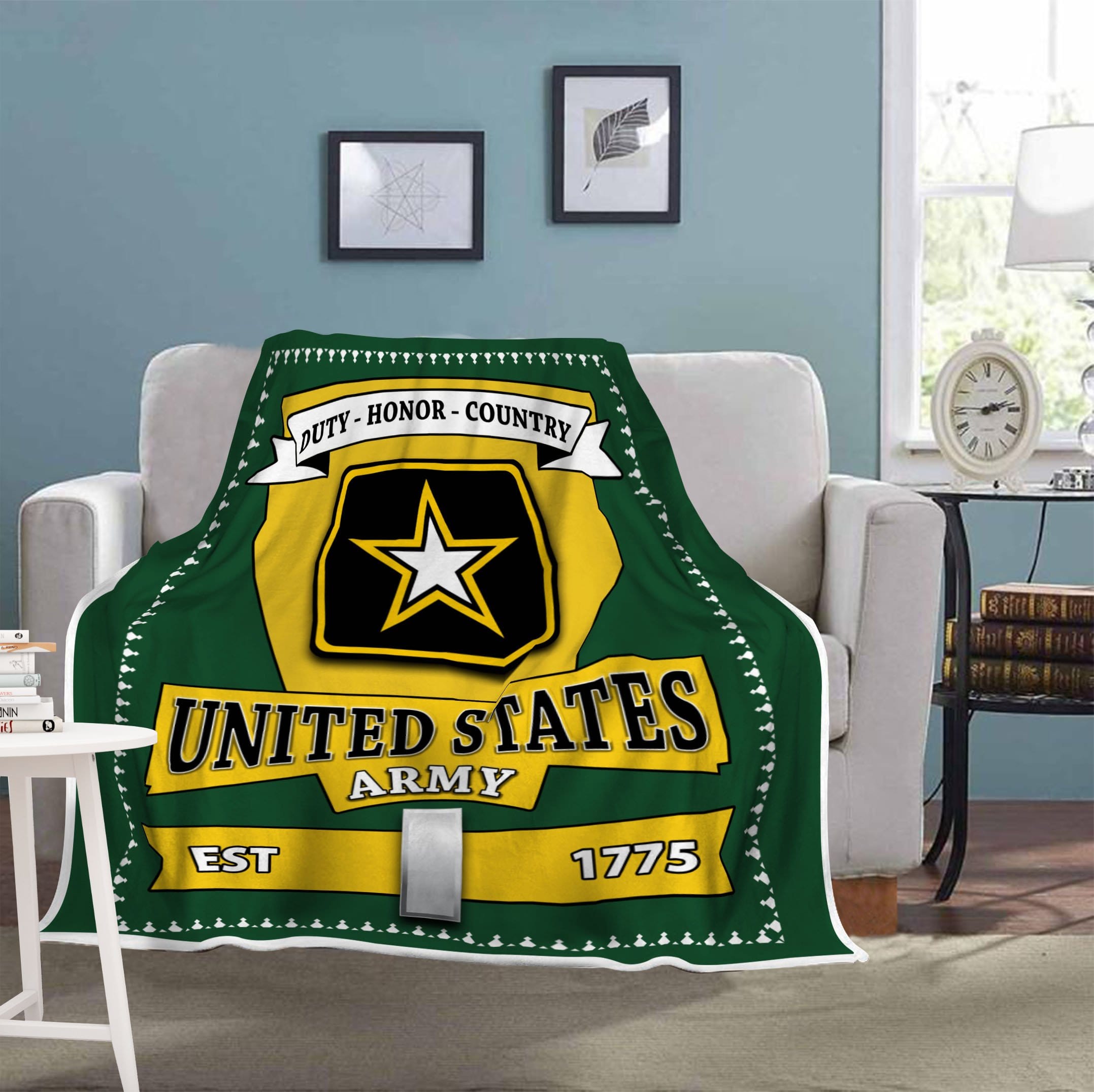 US Army O-2 First Lieutenant O2 1LT Commissioned Officer Blanket Cozy Plush Fleece Blanket - 50x60-Blankets-Army-Ranks-Veterans Nation