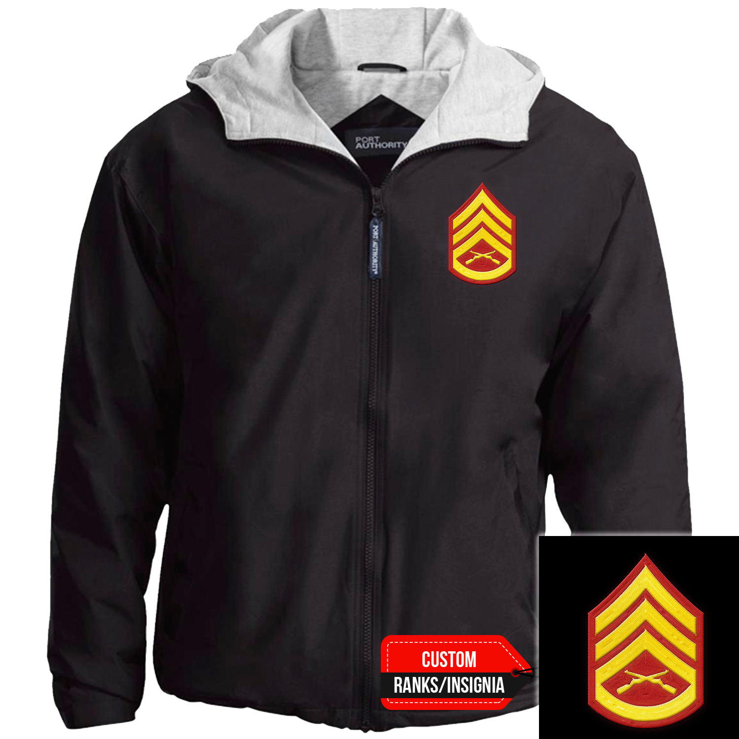 Custom MARlNE Ranks/Insignia Print On Left Chest Team Jacket