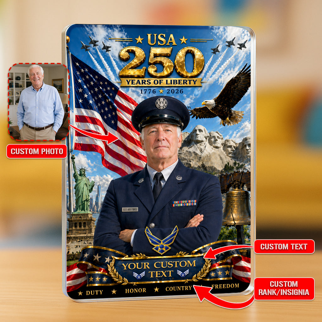 USA 250 Years Of Liberty Custom US Air Force Service Uniform Figure Acrylic Block