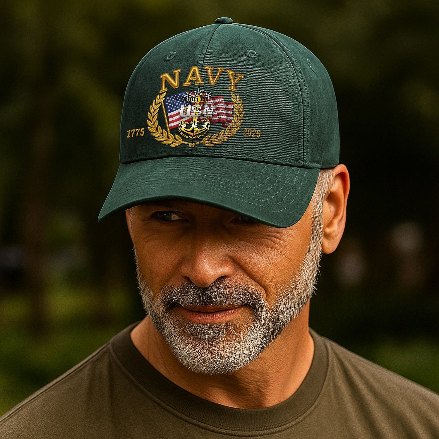 Custom Ranks US Navy Premium Washed Denim Cap DC028