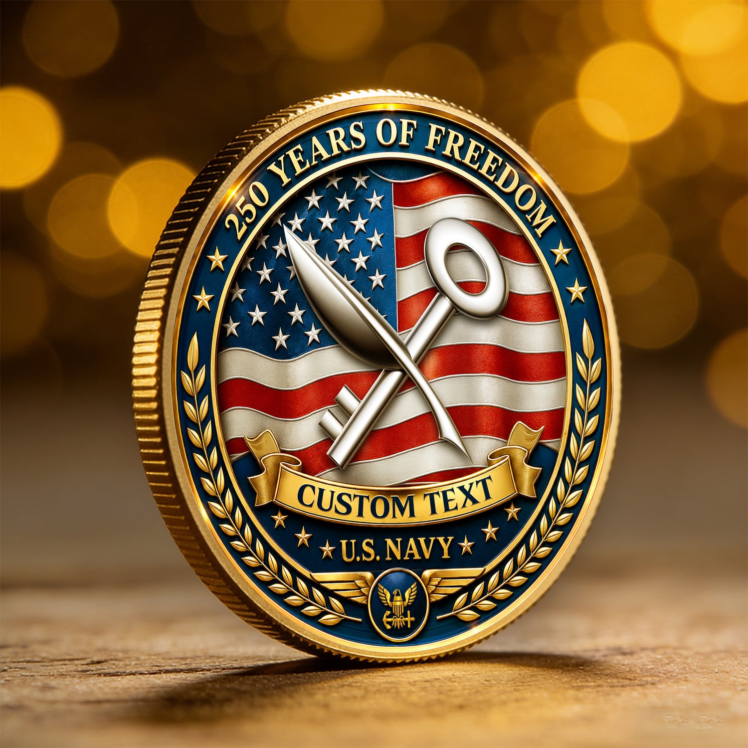 Custom U.S. Navy 250th Anniversary Challenge Coin Gift
