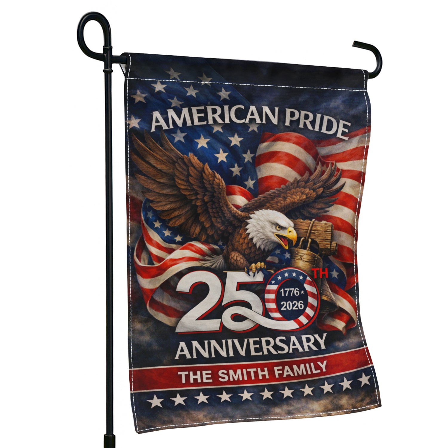 Personalized America 250 Garden Flag Custom Family Name 1776-2026 Patriotic Eagle Decor