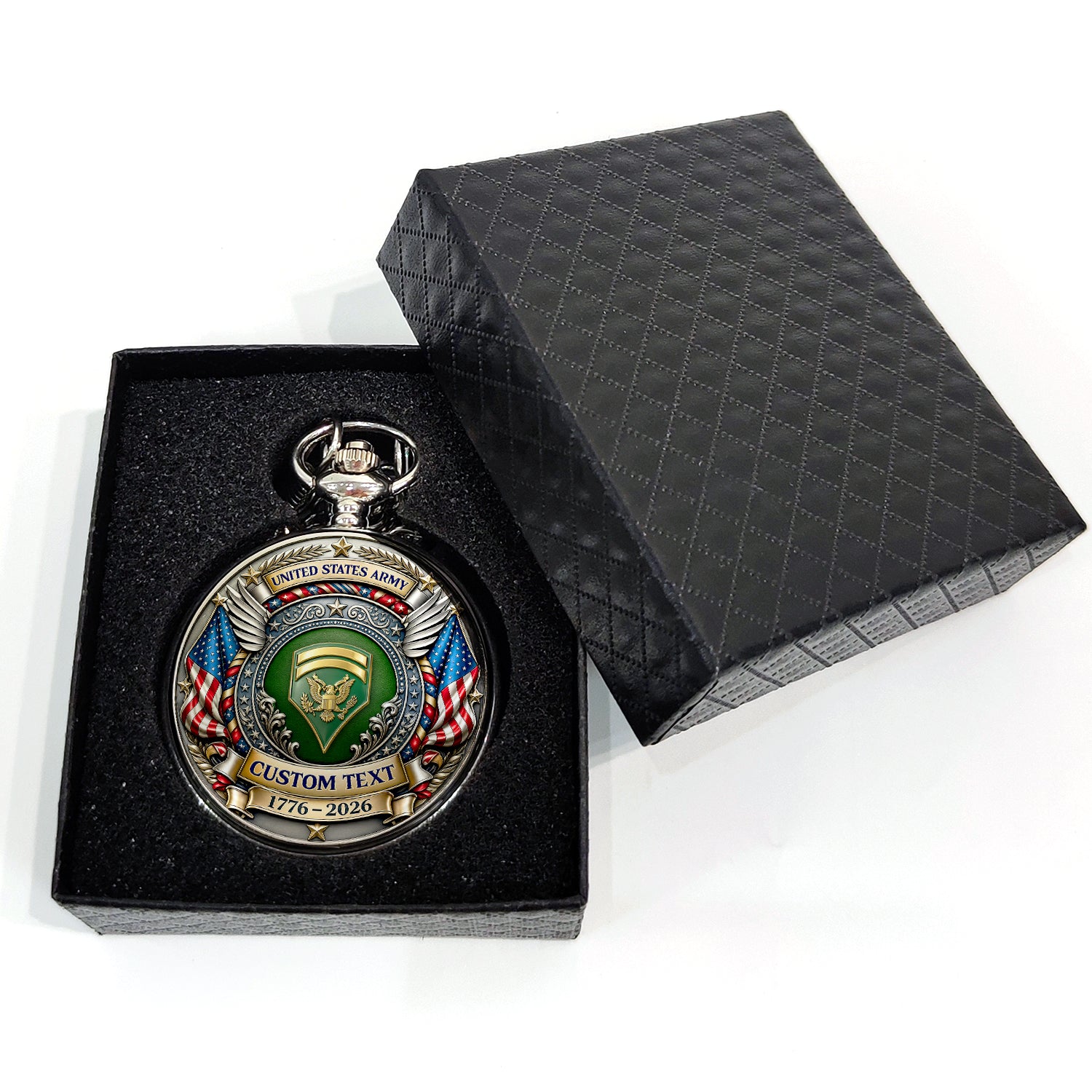 Custom Army Pocket Watch 250th Anniversary Veteran Gift