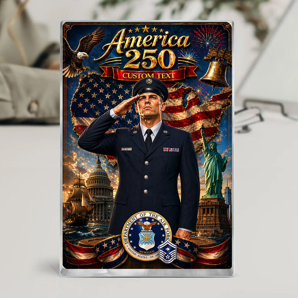 America 250 Custom US Air Force Service Uniform Figure Acrylic Block
