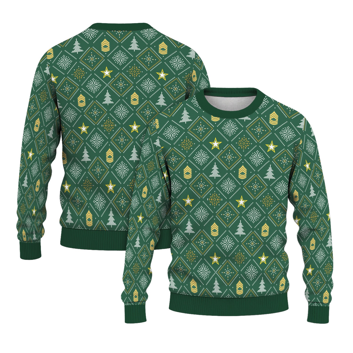 Custom Ranks US Army Ugly Christmas Sweater for Women Men TUST03