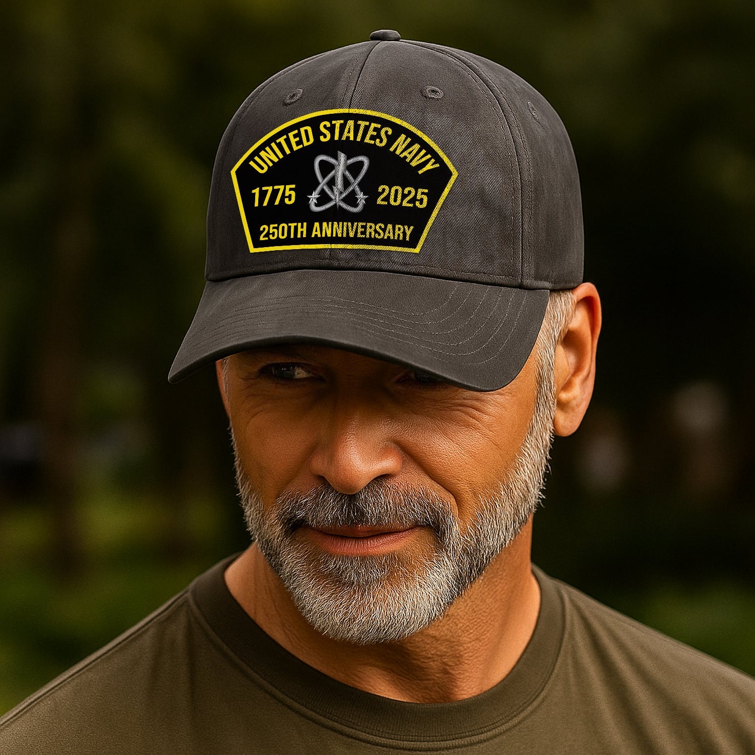 Custom Ranks US Navy Premium Washed Denim Cap DC008