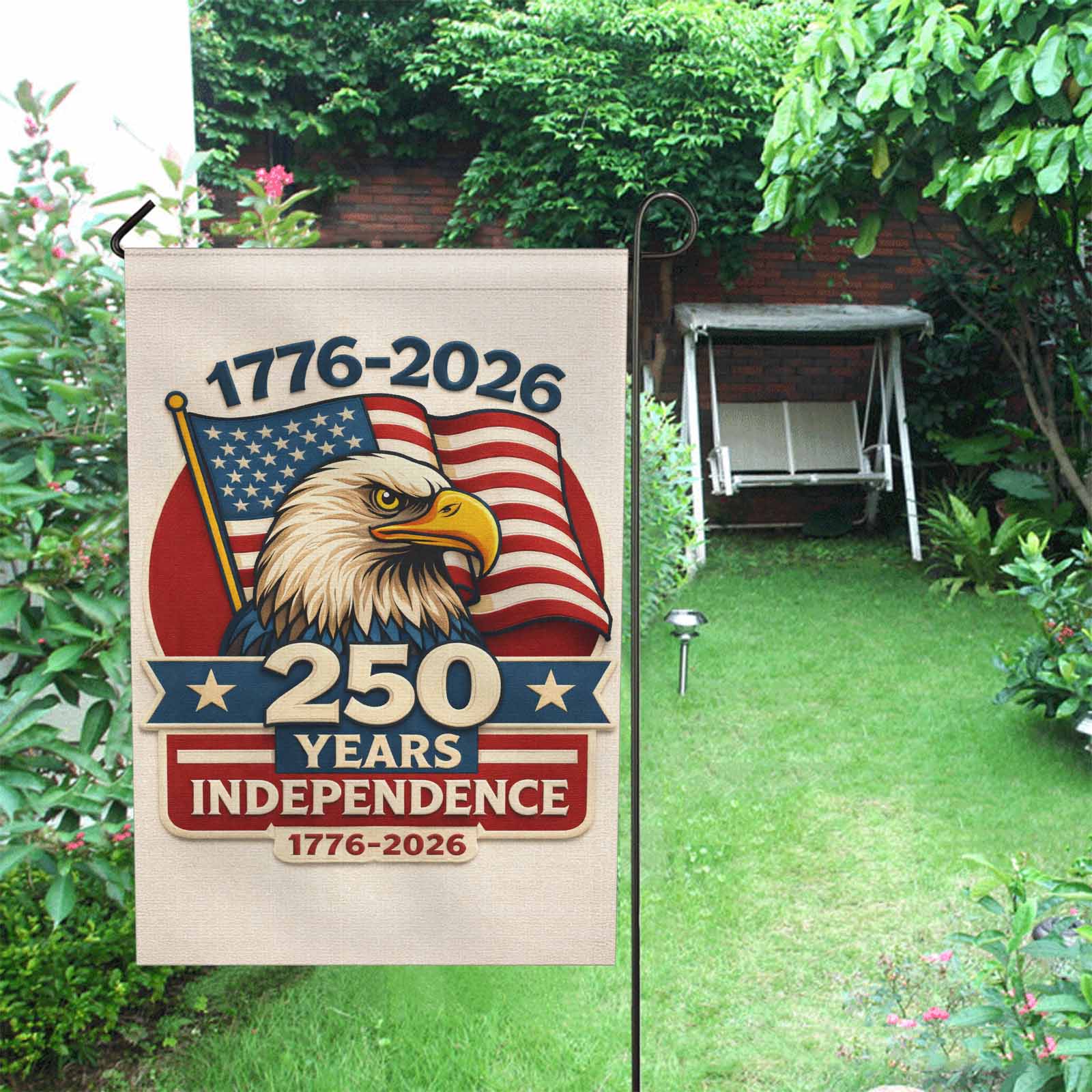USA 250 Years Independence Garden Flag Patriotic American Eagle