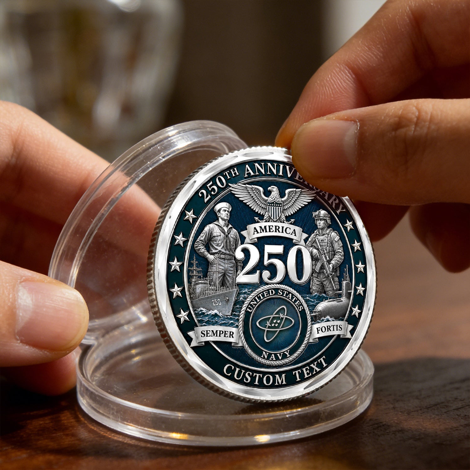 Personalized U.S. Navy Coin 250 Years Military Gift